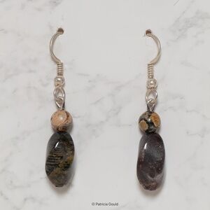 New - EA21 - Handmade Earrings - Picasso Jasper, one of a kind